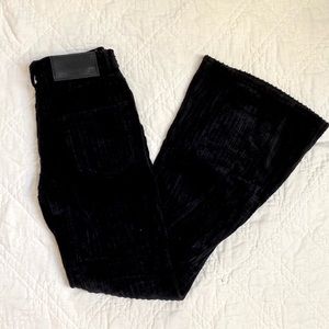 Black corduroy flare pants